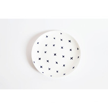 Haonai 8 inch white & round dessert plate fruit plate porcelain dessert plate cake plate for home tableware